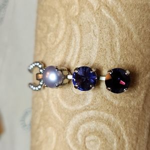 NEW! Swarovski elements 3 stone crystal necklace, handmade